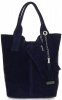 Kožené kabelka shopper bag Vittoria Gotti tmavo modrá V5190